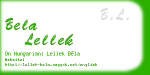 bela lellek business card